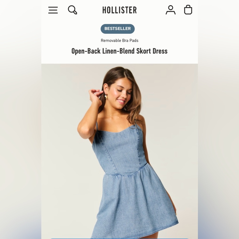Hollister Blue Backless Skort Dress